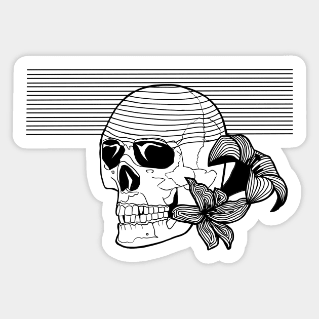 Floral Skull Sticker by euglenii